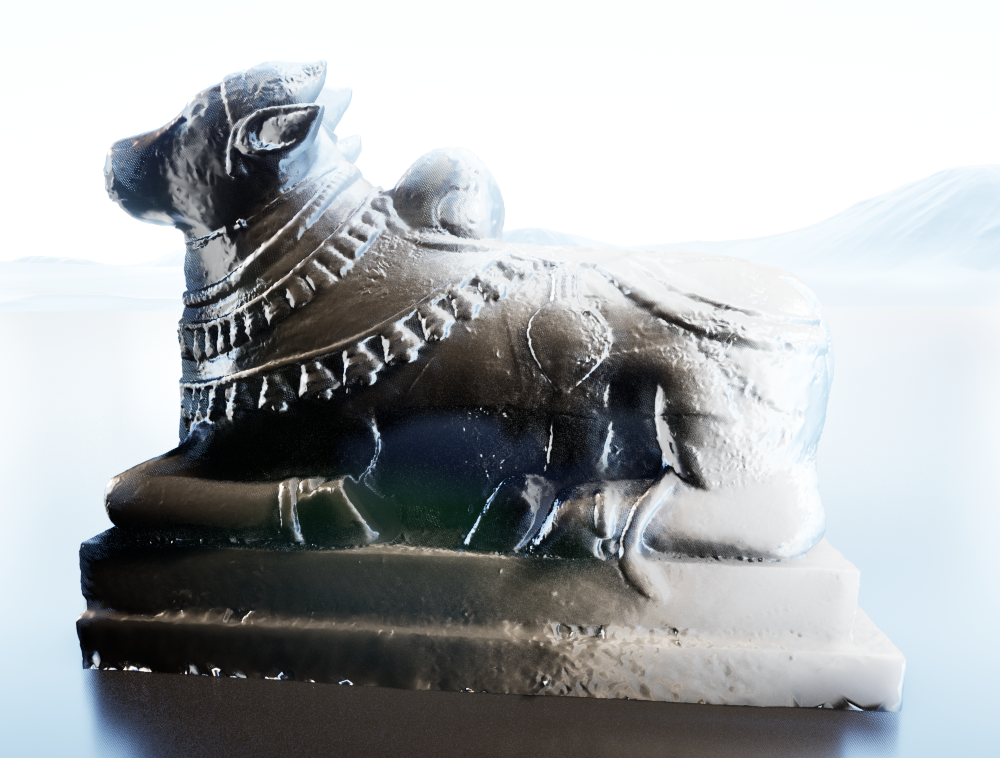 Nandi 3d model with turmeric texture