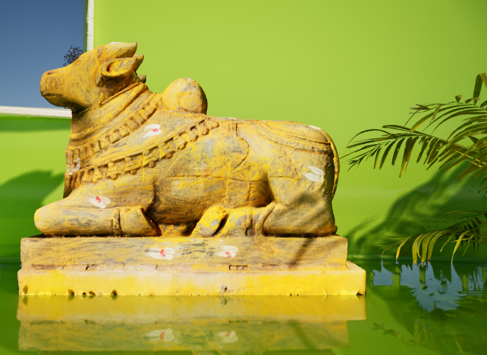 Nandi 3d model with turmeric texture