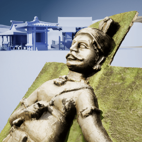 Farmer and Bullacart: Wall Sculpture: 3d PhotoScanned