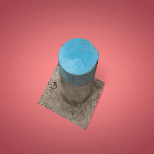 Concrete Bollards with Blue Tip