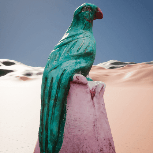 Parrot Concrete Sculpture: 3D Model