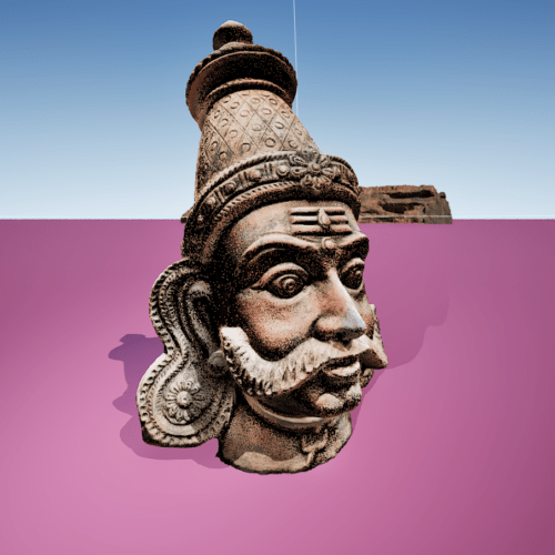 Lord Ayyanar Bust 3d Model - Terracotta Sculpture/ Clay