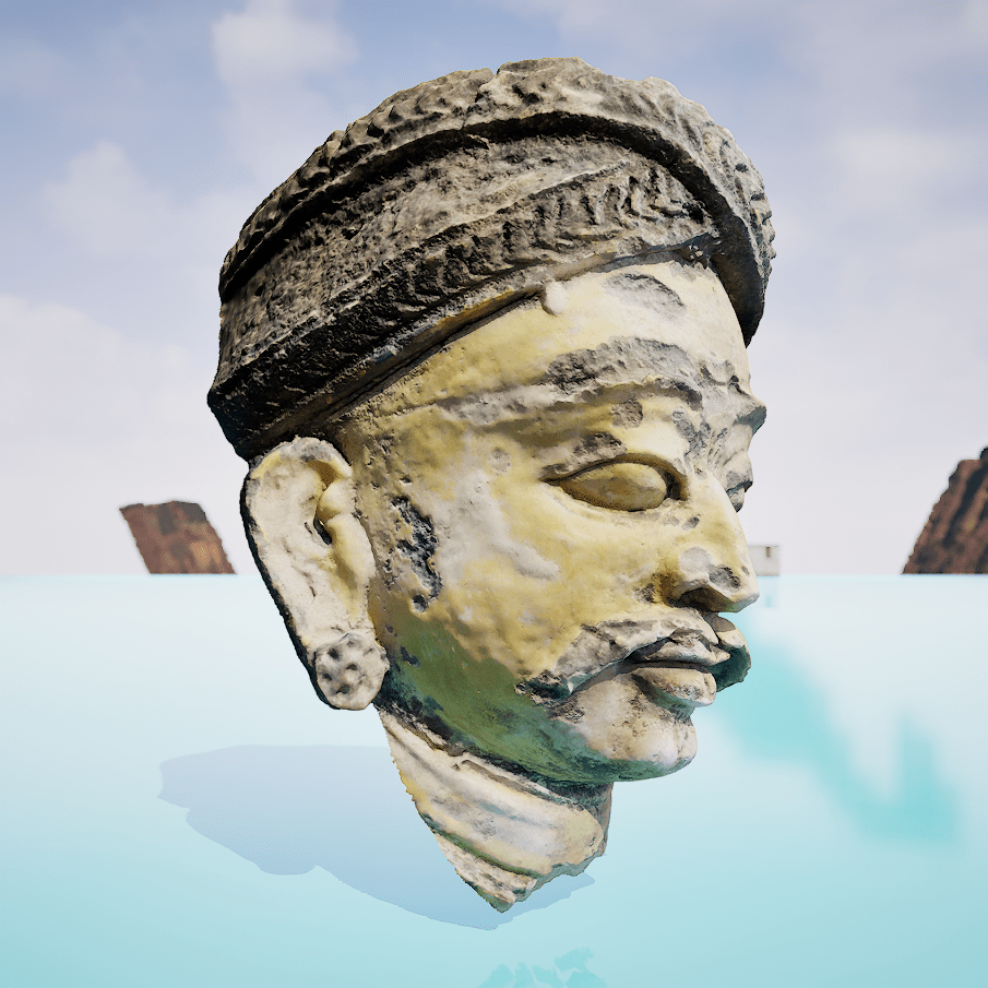Scary Indian head Sculpture 3d Model