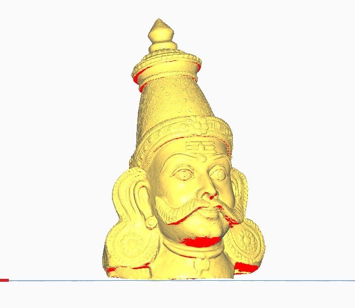 Lord Ayyanyar Bust Terracotta 3D Printed Model