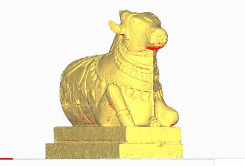 Nandi With Turmeric Texture 3D Printed Model